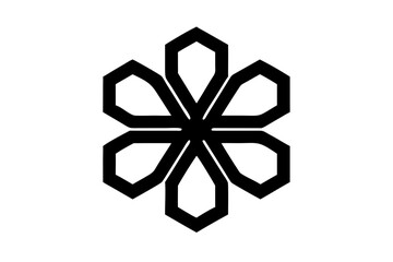 Geometric Six Petal Abstract Flower Silhouette six petals