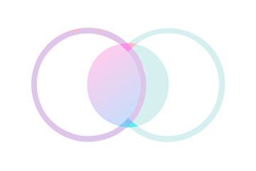 Pastel Bubble Icon Two Overlapping Circles pink