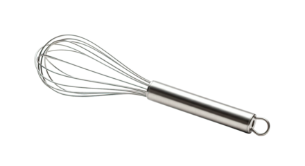 Stainless steel whisk kitchen utensil for cooking baking mixing beating eggs cream batter tool isolated