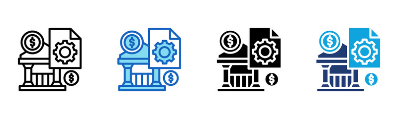 Monetary Policy icon Multi Style Vector Illustration