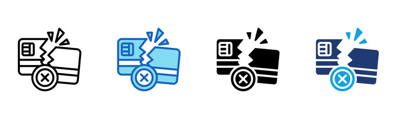 Payment Failure icon Multi Style Vector Illustration