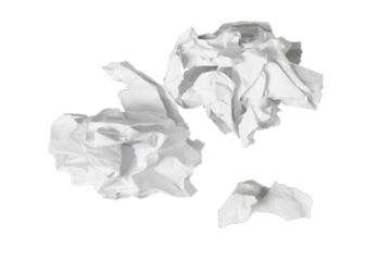 crumpled paper balls isolated on white or transparent png