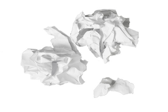 crumpled paper balls isolated on white or transparent png