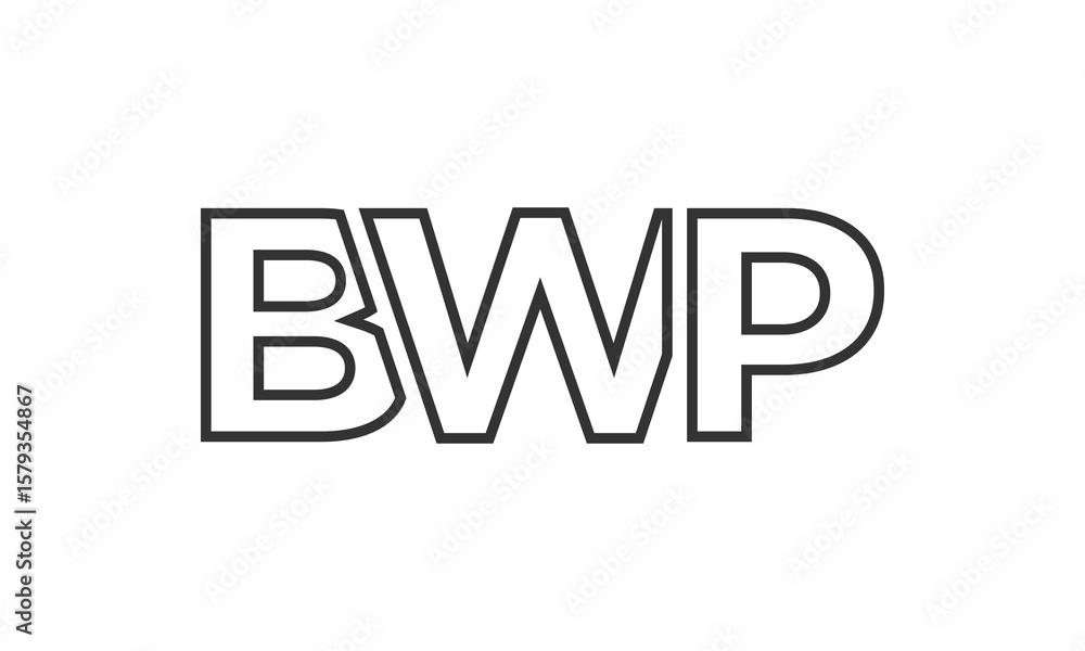 Fototapete BWP logo design template with strong and modern bold text. Initial based vector logotype featuring simple and minimal typography. Trendy company identity.