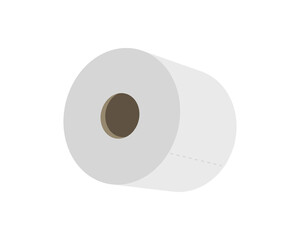 A minimalist illustration of a toilet paper roll, perfect for hygiene, cleaning, or bathroomrelated designs. Its simple style conveys cleanliness and practicality.