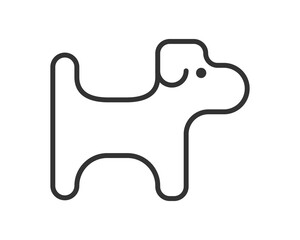 Minimalist line art of a canine, isolated on white.  Modern, clean, and versatile for use in pet care, veterinary, design, apps, and animalthemed projects. Adaptable  scalable.