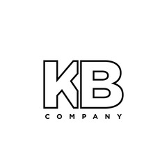 Letter K and B, KB logo design template. Minimal monogram initial based logotype.