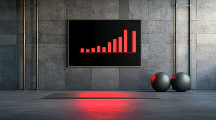 digital fitness workouts progress. A futuristic gym setup with AR-enabled screens projecting progress graphs during high-intensity training sessions, fitness technology, progress visualization