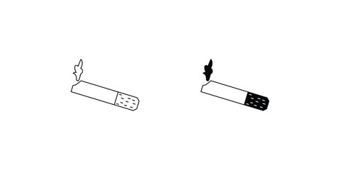 cigarette set icon with white background vector stock illustration