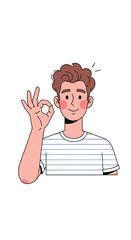 Fototapeta premium Young man showing ok gesture with a smile and happy expression