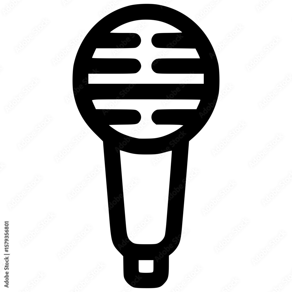 Poster stylized microphone icon in vector format suitable for design purposes