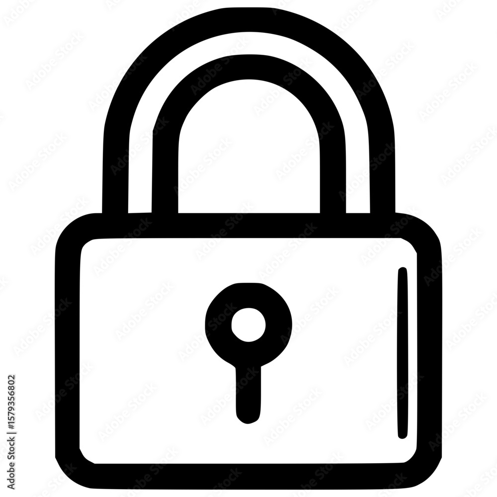 Poster simple padlock icon design for security representation
