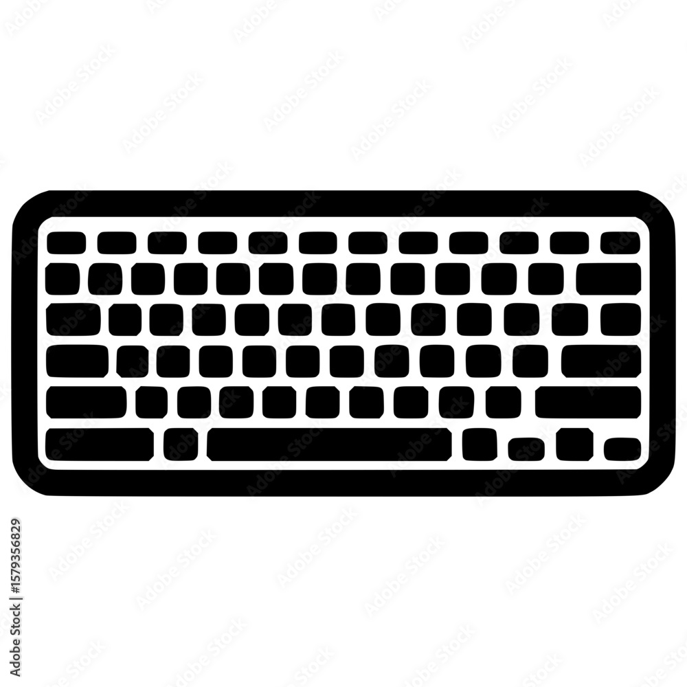 Fototapete simple black vector keyboard icon for digital design projects