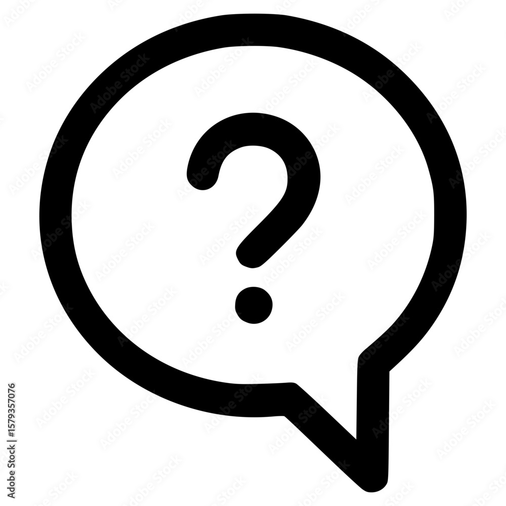 Poster question mark inside speech bubble icon designed for vector use