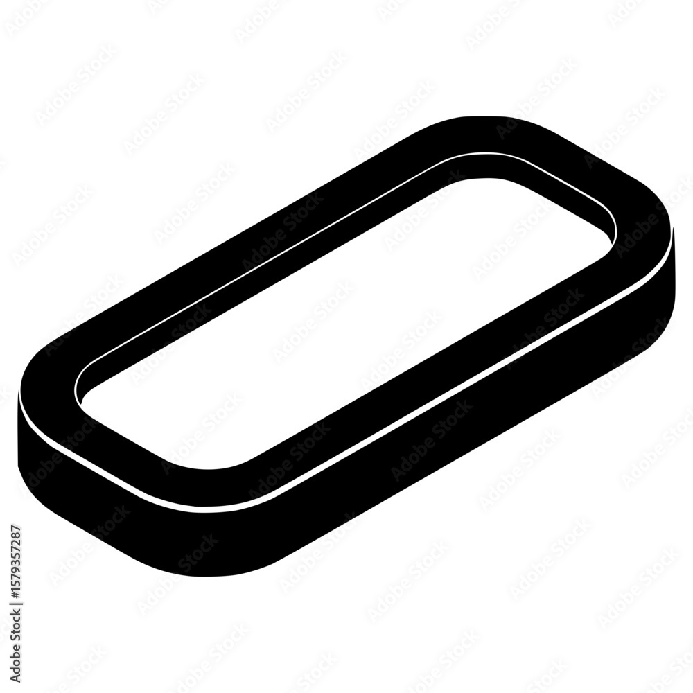 Poster stylized vector icon of an elongated rectangular outline design