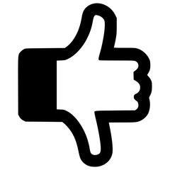 Obraz premium Thumbs down hand gesture icon in simple vector design style
