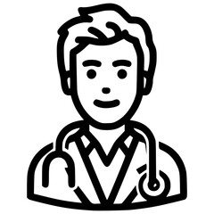 Obraz premium Medical professional icon in simple vector style for healthcare use