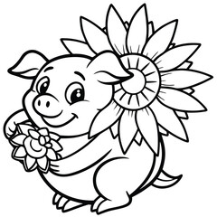 Pig kids coloring page 