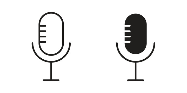 Voice recognition icons in trendy linear style vector. Vector illustration
