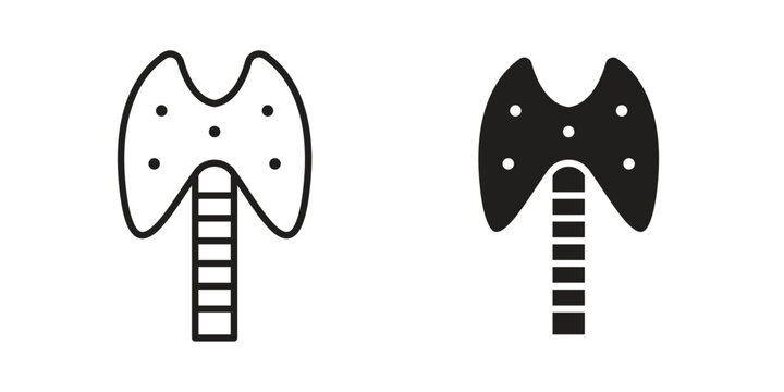 Thyroid icons in trendy linear style vector. Vector illustration