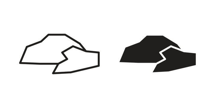 Stone icons in trendy linear style vector. Vector illustration