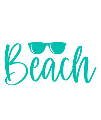 Beach typography clip art design on plain white transparent isolated background for card, shirt, hoodie, sweatshirt, apparel, tag, mug, icon, poster or badge