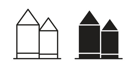 Silo icons in trendy linear style vector. Vector illustration © Xevier