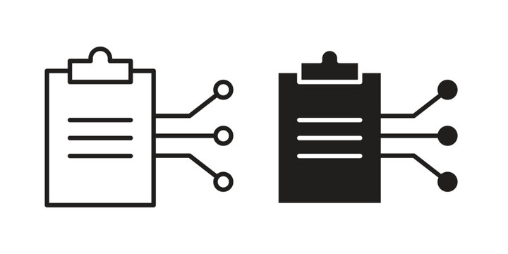Smart contract icons in trendy linear style vector. Vector illustration