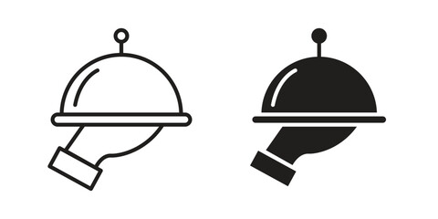 Fototapeta premium Restaurant Tray icons in trendy linear style vector. Vector illustration