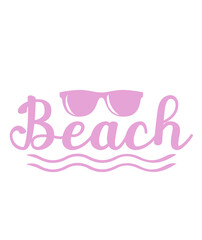 Beach typography clip art design on plain white transparent isolated background for card, shirt, hoodie, sweatshirt, apparel, tag, mug, icon, poster or badge