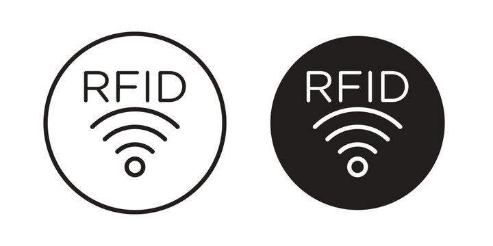 RFID icons in trendy linear style vector. Vector illustration