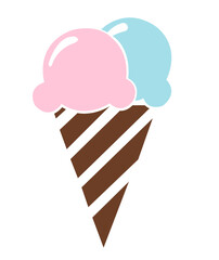 Ice cream clip art design on plain white transparent isolated background for sign, decal, card, shirt, hoodie, sweatshirt, apparel, tag, mug, icon, poster or badge