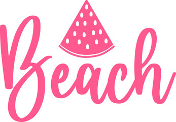 Beach typography clip art design on plain white transparent isolated background for card, shirt, hoodie, sweatshirt, apparel, tag, mug, icon, poster or badge