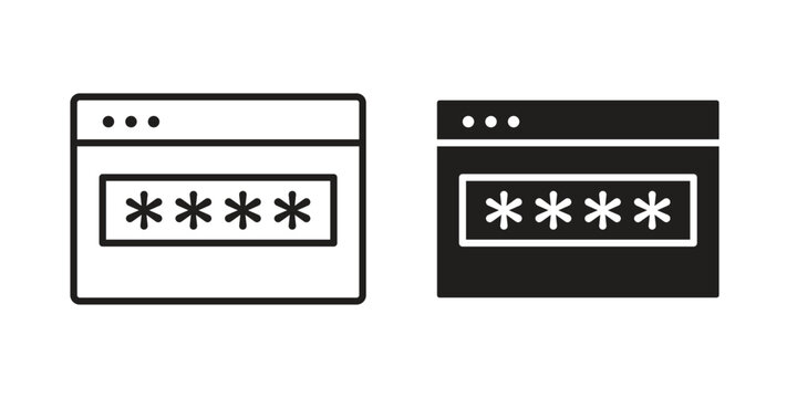 Password phishing icons in trendy linear style vector. Vector illustration