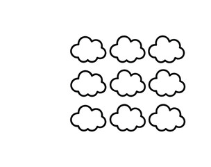 Obraz premium Cloud line art, Cute cloud line art, sky