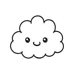 Fototapeta premium Cloud line art, Cute cloud line art, sky