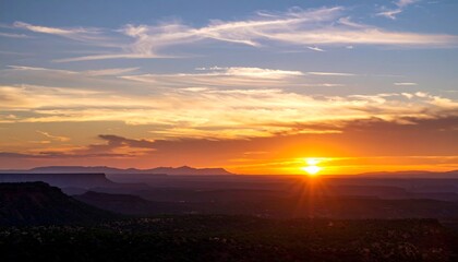 Fototapeta premium Colorful sunset over a valley