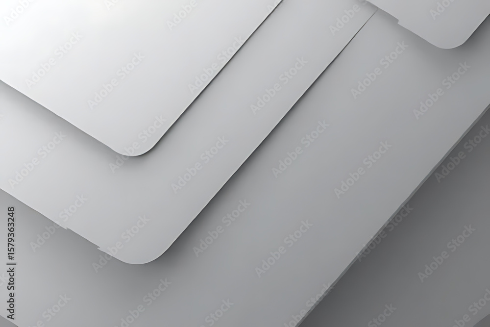 Aufkleber abstract composition of overlapping gray paper shapes with rounded corners and subtle shadows creati