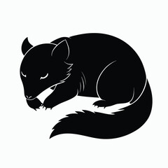 Binturong Sleeping Silhouette – Southeast Asian Wildlife Vector Icon