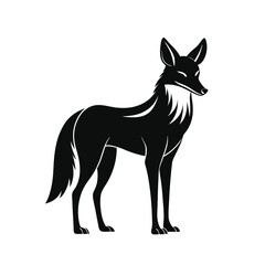 Maned Wolf Standing Silhouette – South American Wild Canine Vector Icon