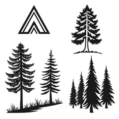 Obraz premium set of christmas trees