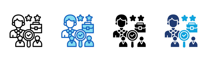 Executive Search icon Multi Style Vector Illustration