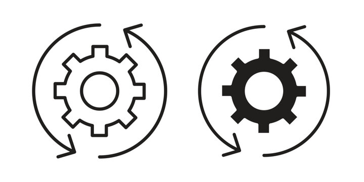 Devops icons in trendy linear style vector. Vector illustration