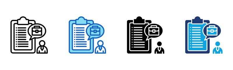 Job Description icon Multi Style Vector Illustration