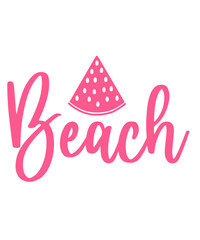 Beach typography clip art design on plain white transparent isolated background for card, shirt, hoodie, sweatshirt, apparel, tag, mug, icon, poster or badge