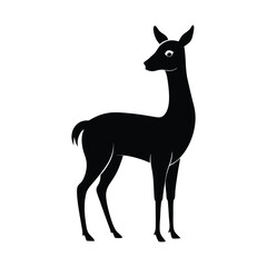 Vicuna Standing Silhouette Vector Icon