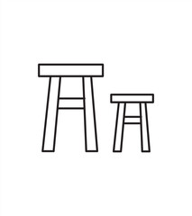 Home Furniture Line Icons, chair, vector