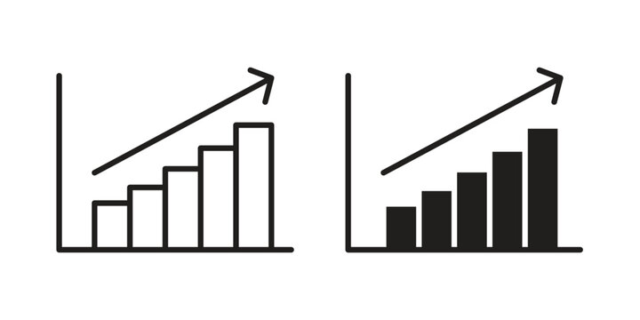 Business performance icons in trendy linear style vector. Vector illustration