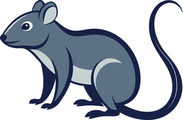 Obraz premium Adorable Cartoon Rat Illustration, Perfect for Children's Books and Designs