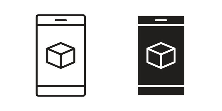 Ar apps icons in trendy linear style vector. Vector illustration